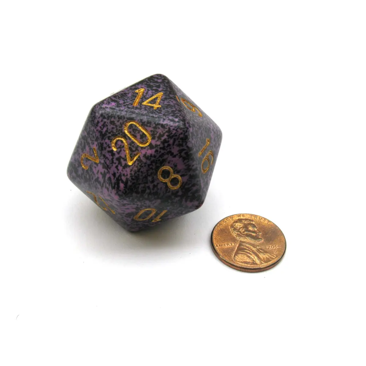 34mm Large D20 Speckled Chessex Dice, 1 Die - Hurricane