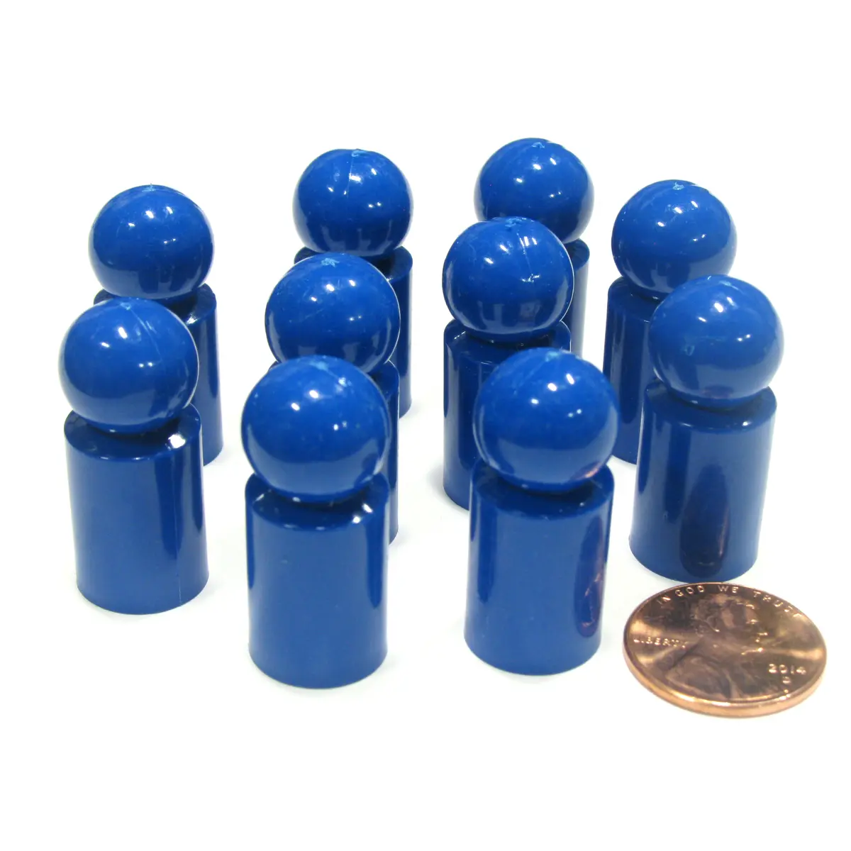 Set of 10 Ball Pawns 30mm Peg Pieces for Board Game Play - Blue