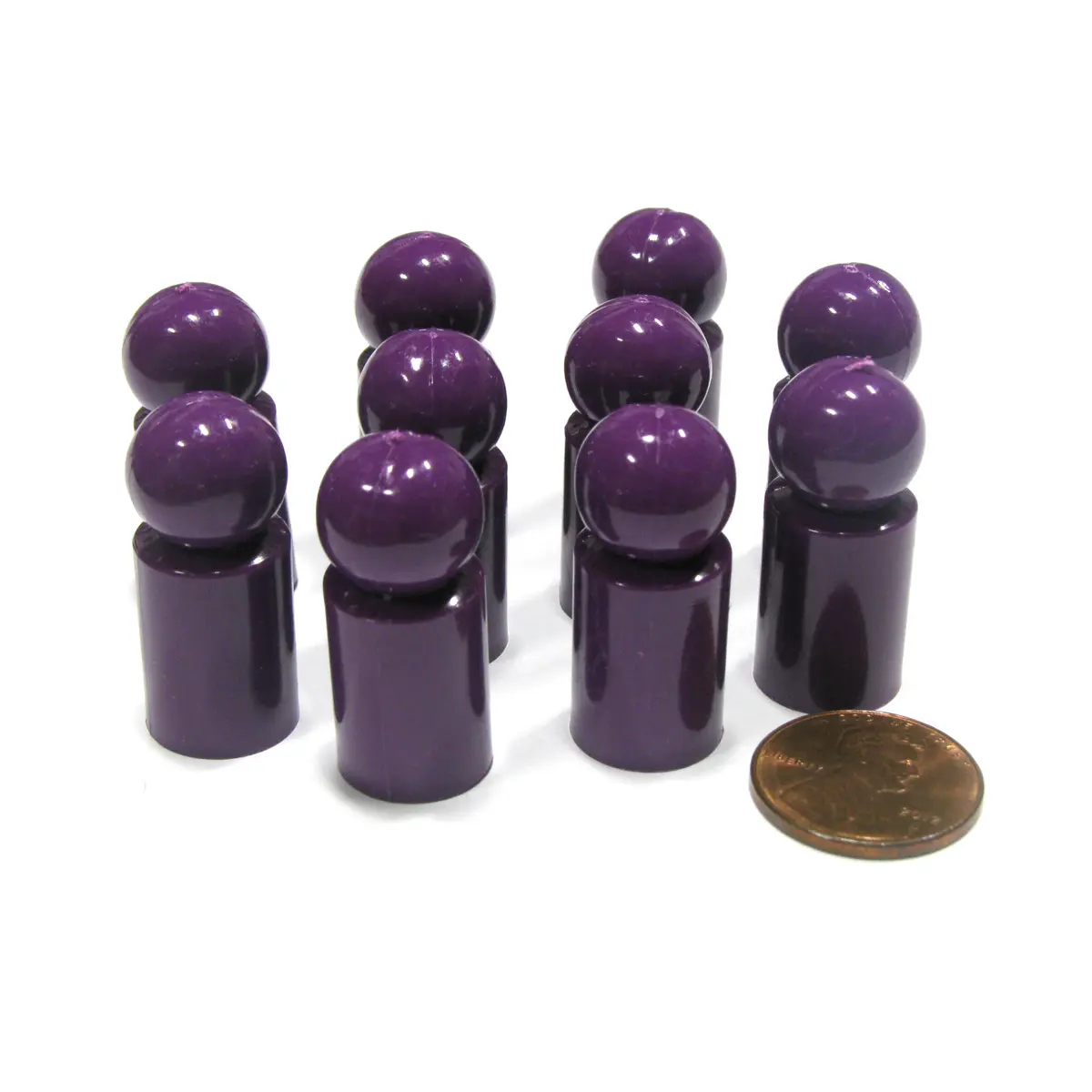 Set of 10 Ball Pawns 30mm Peg Pieces for Board Game Play - Purple
