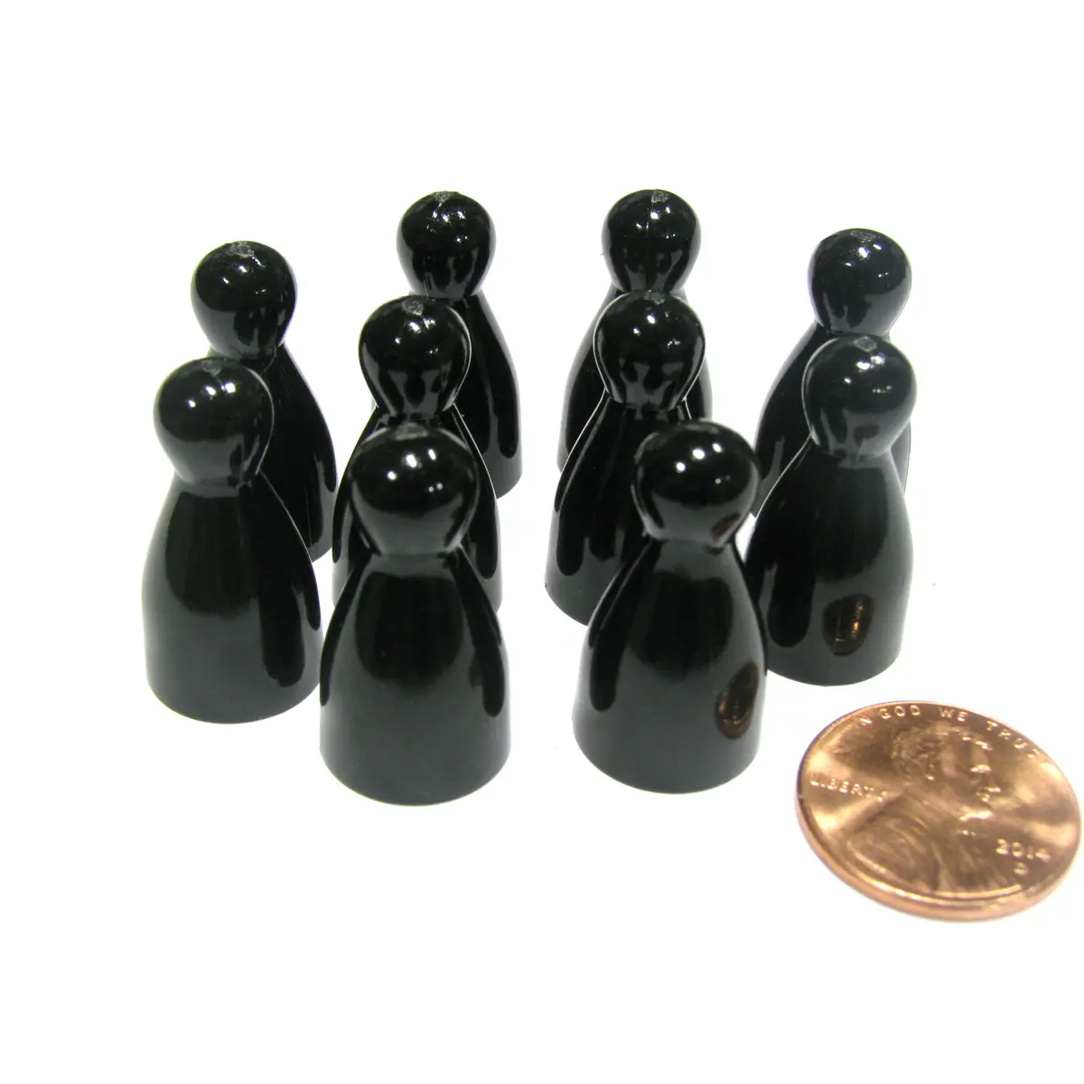Set of 10 Halma 25mm Pawns Pawn Peg Pegs Board Game Play Pieces - Black