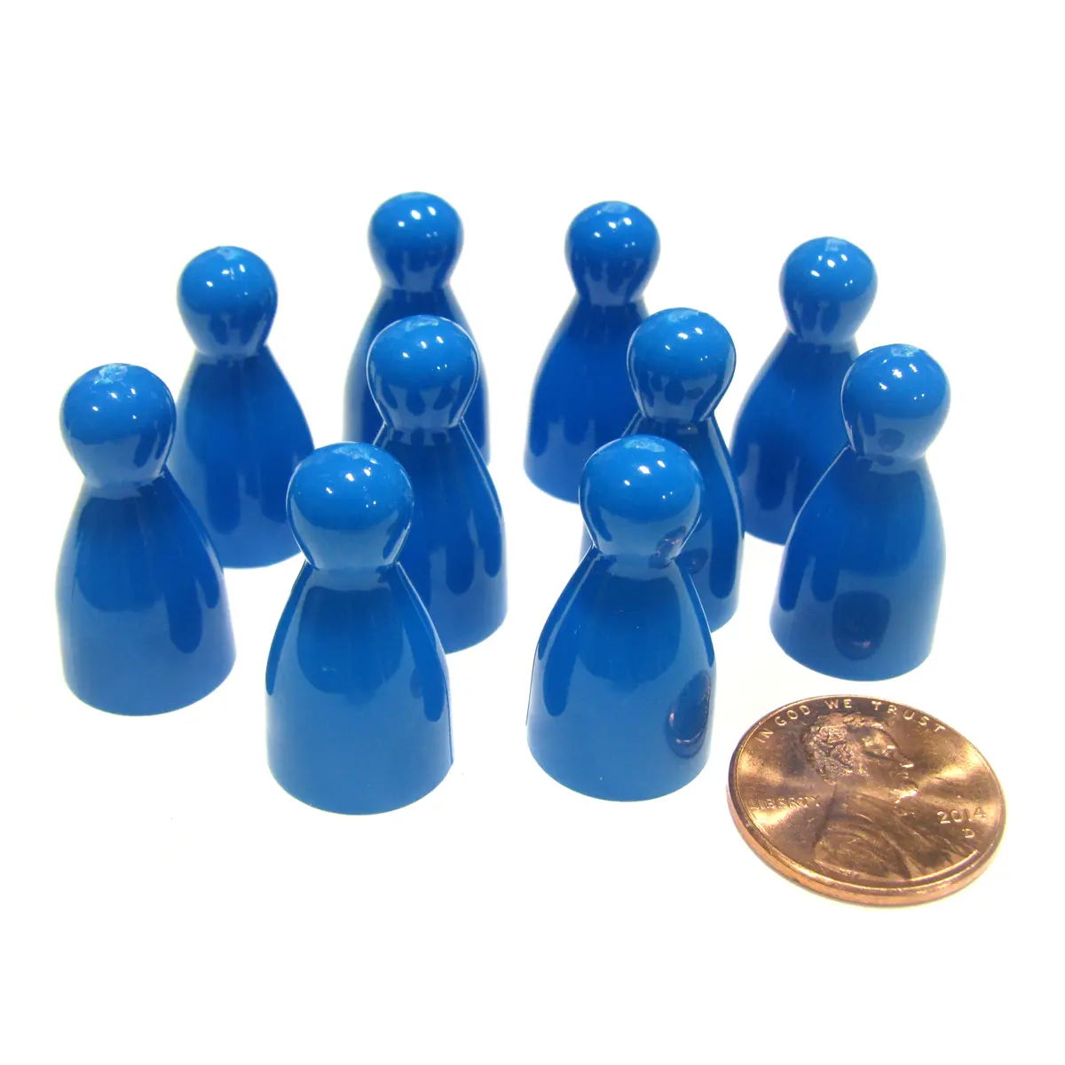 Set of 10 Halma 25mm Pawns Pawn Peg Pegs Board Game Play Pieces - Blue