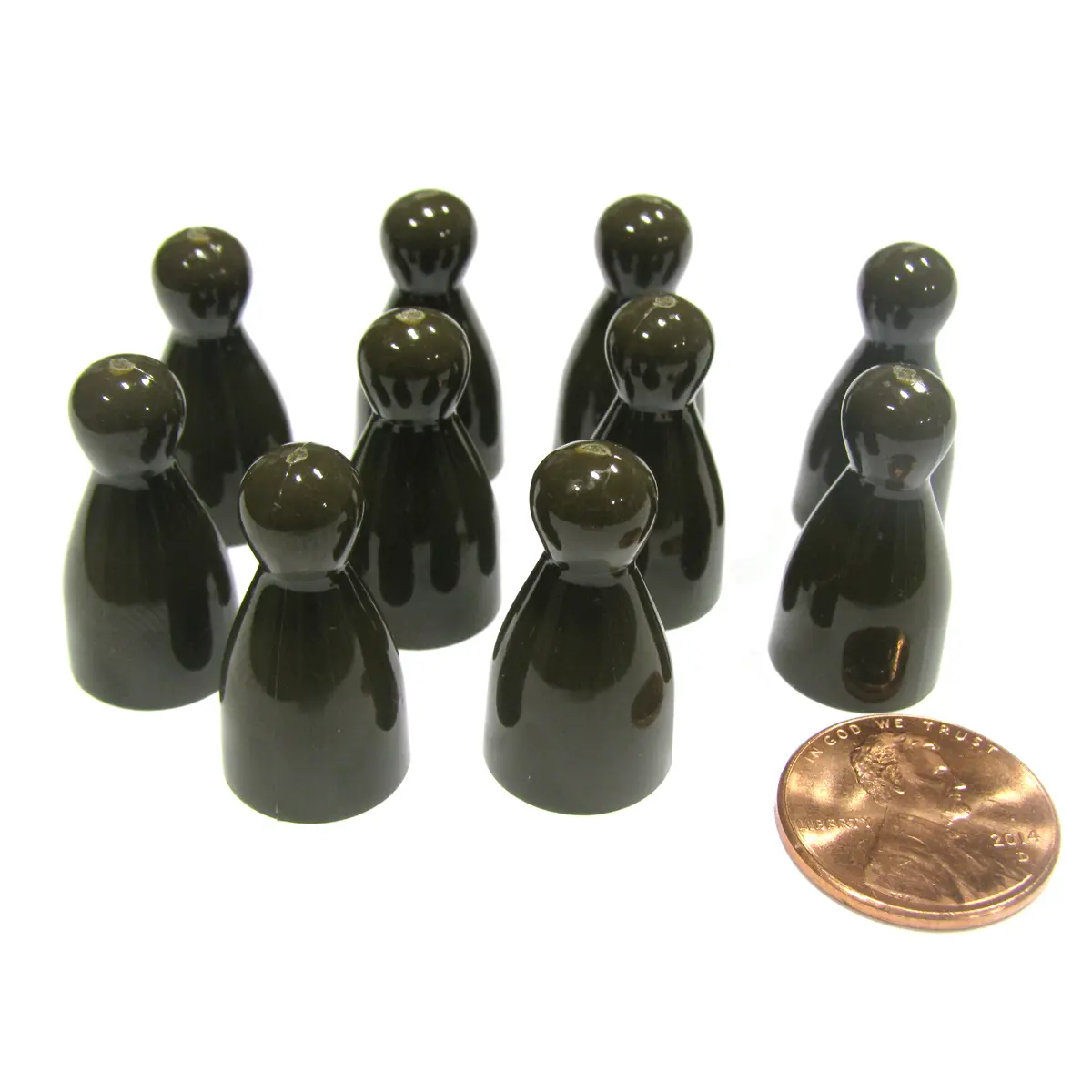 Set of 10 Halma 25mm Pawns Pawn Peg Pegs Board Game Play Pieces - Brown
