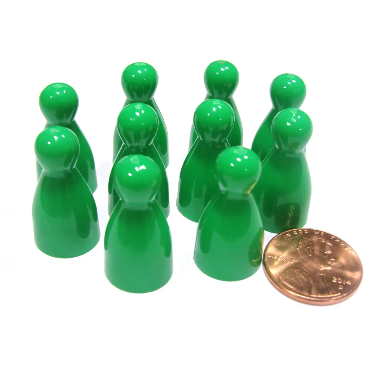 Set of 10 Halma 25mm Pawns Pawn Peg Pegs Board Game Play Pieces - Green