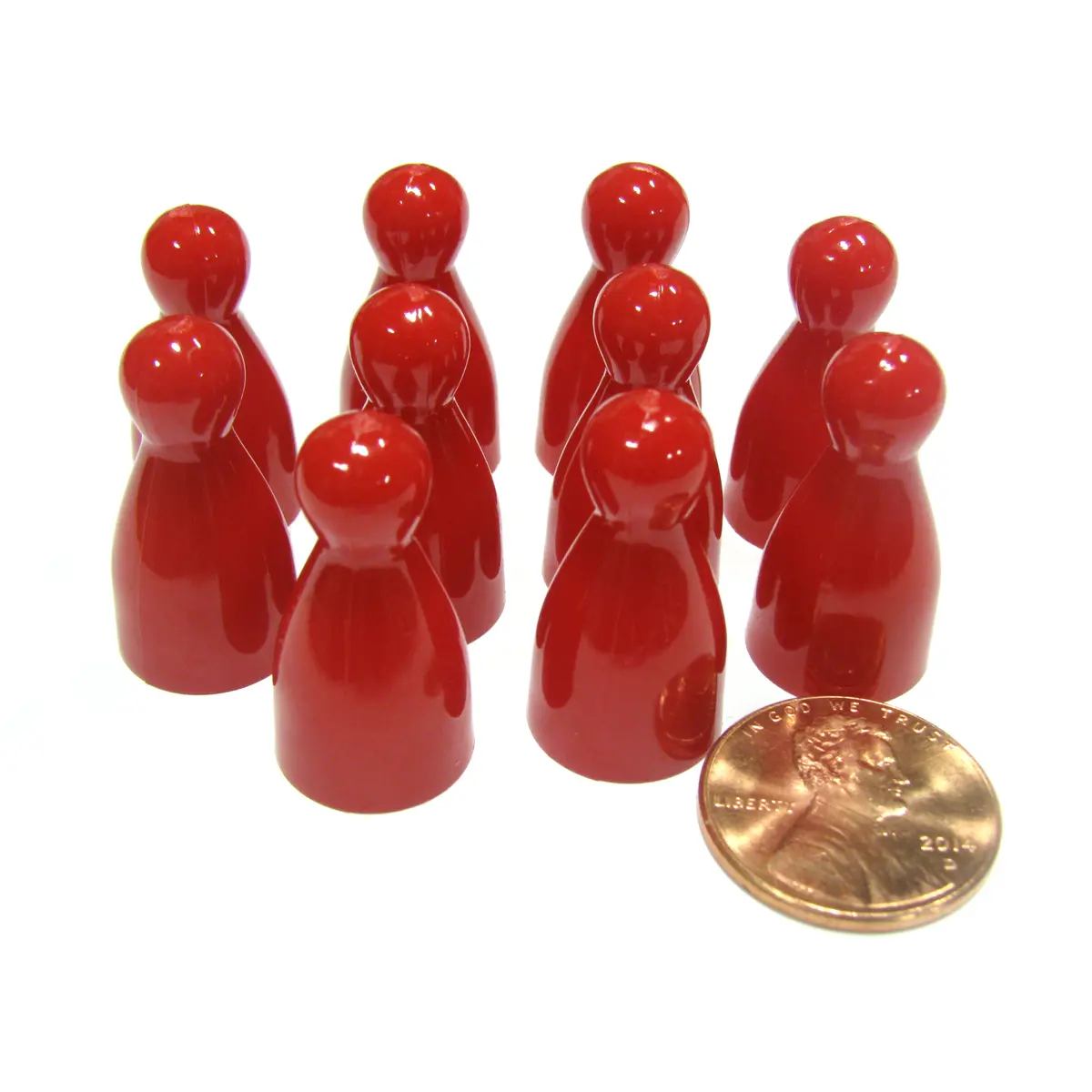 Set of 10 Halma 25mm Pawns Pawn Peg Pegs Board Game Play Pieces - Red