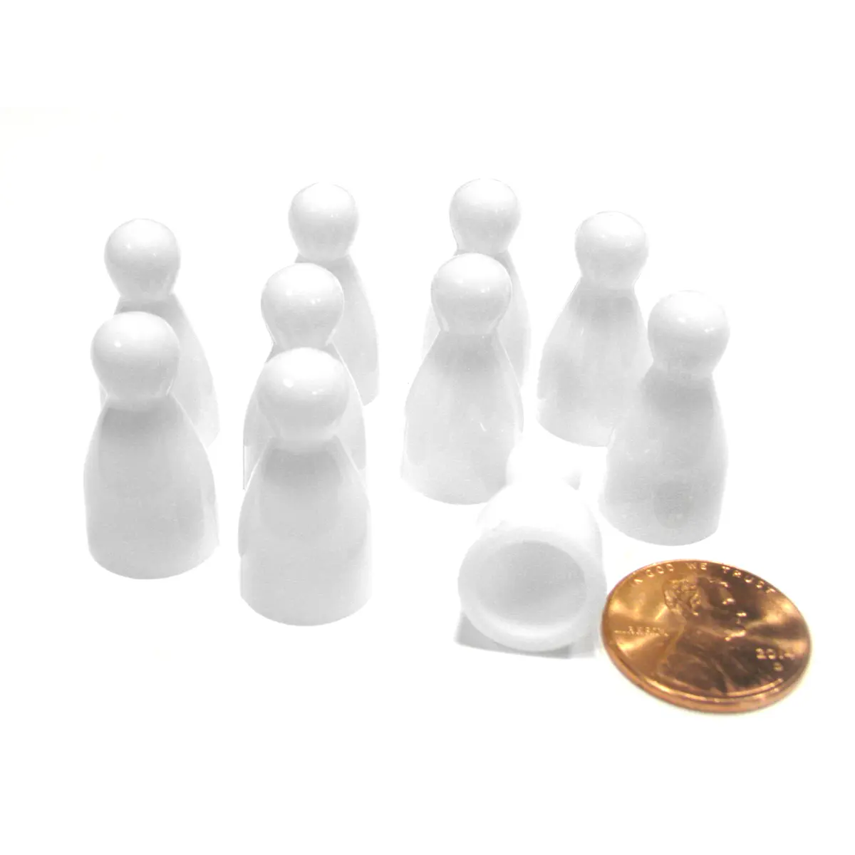 Set of 10 Halma 25mm Pawns Pawn Peg Pegs Board Game Play Pieces - White